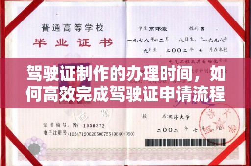 新龙驾驶证制作的办理时间，如何高效完成驾驶证申请流程