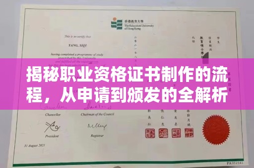 新龙揭秘职业资格证书制作的流程，从申请到颁发的全解析